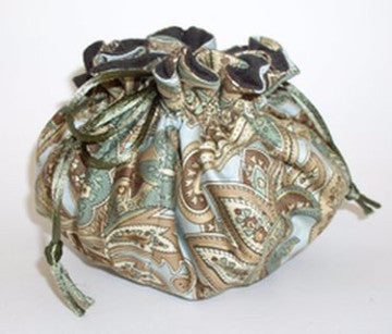 Drawstring Jewelry Travel and Storage Bag Lined with Pacific Silvercloth