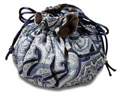 Drawstring Jewelry Travel and Storage Bag Lined with Pacific Silvercloth